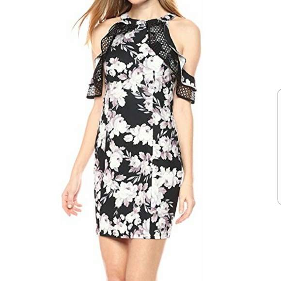 bebe Dresses & Skirts - Bebe floral cold shoulder dress bebe Dresses & Skirts - Bebe floral cold shoulder dress
